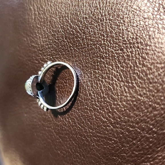 Green copper turquoise and sterling silver ring - Picture 3 of 3